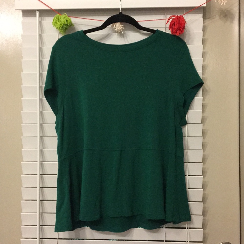 Green Peplum Blouse